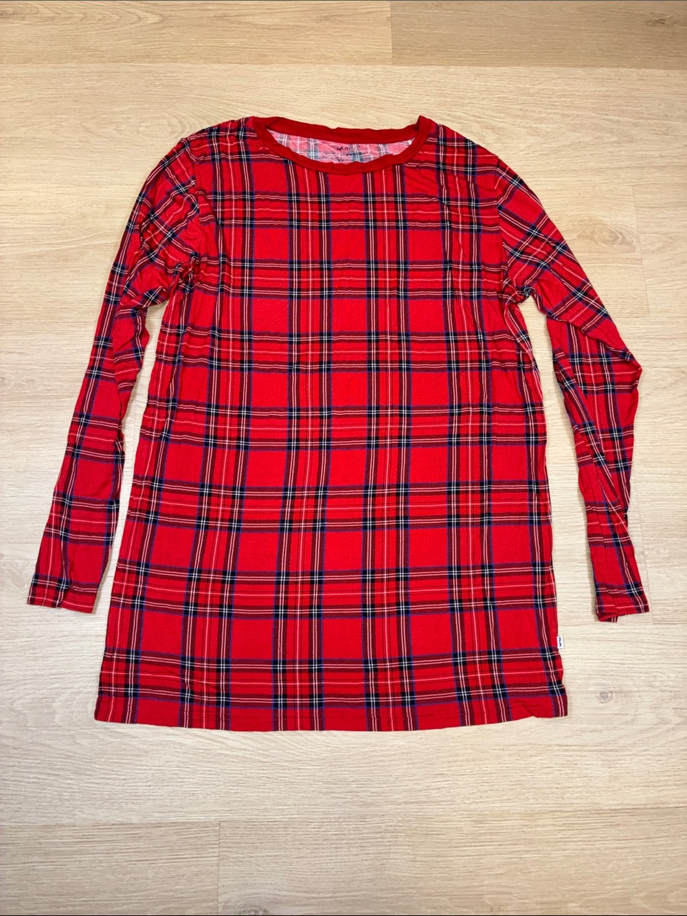 Little Sleepies Medium Night Shirt Red Plaid Long-Sleeve Nightgown